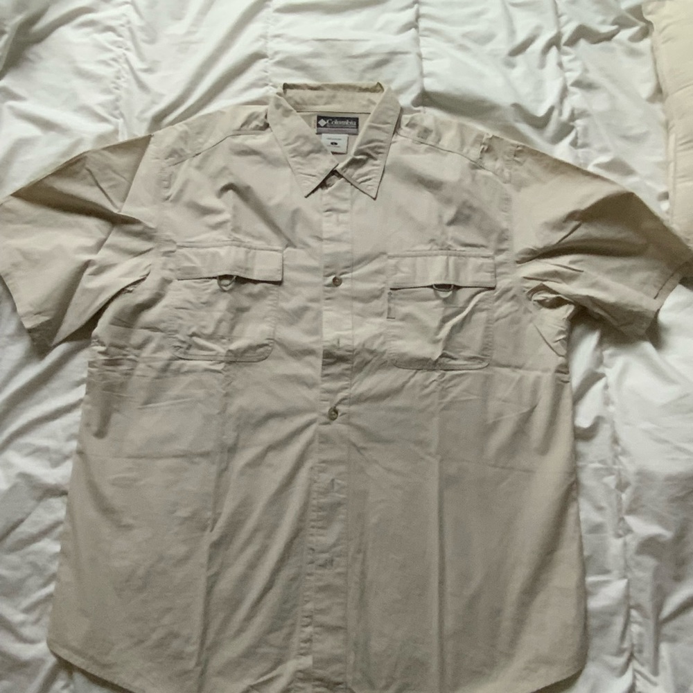 Columbia Sportswear half sleeves shirt, beige, size L